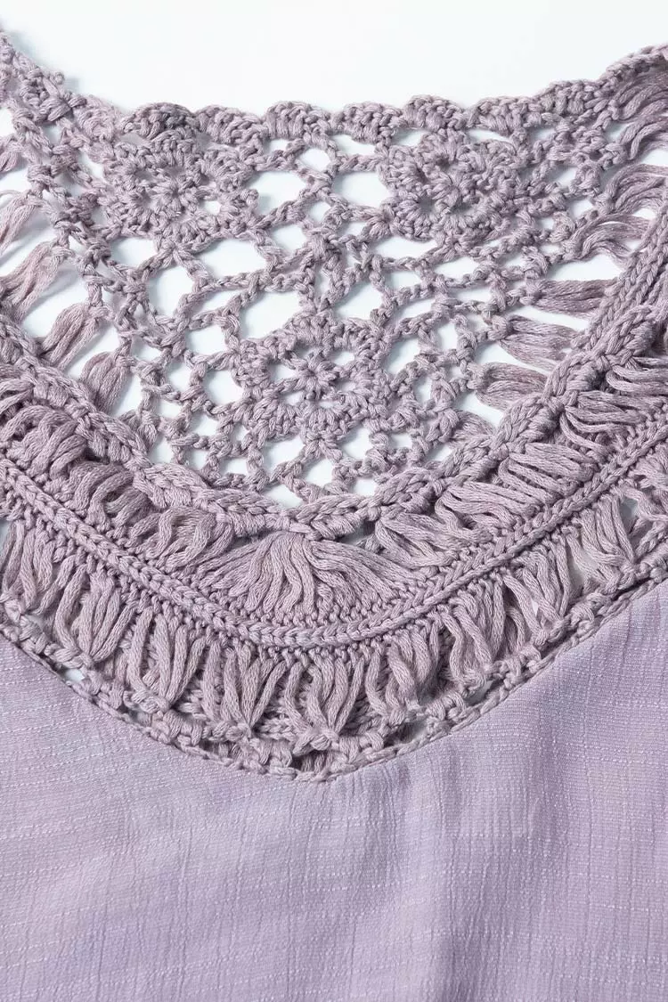 Cupshe Sadie Crochet Fringe Half Sleeve Cover Up 5 Cupshe Sadie Crochet Fringe Half Sleeve Cover Up - Image 5