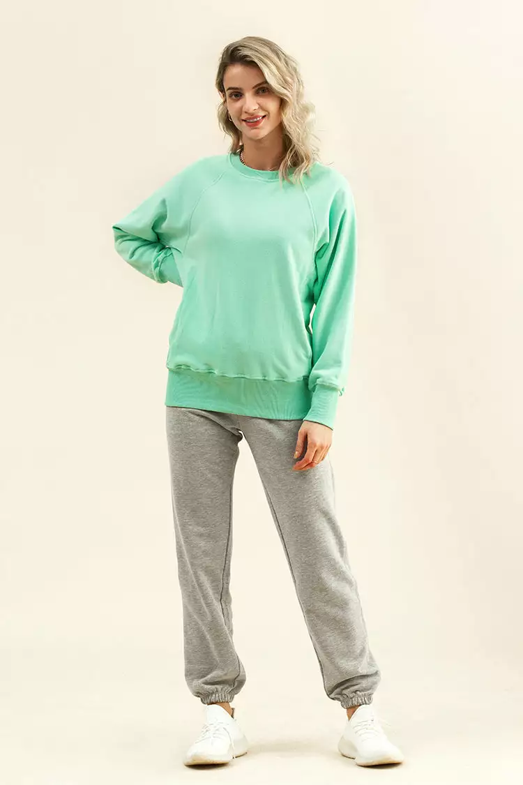 Cupshe High Dive Green Oversized Sweatshirt 3 Cupshe High Dive Green Oversized Sweatshirt - Image 3