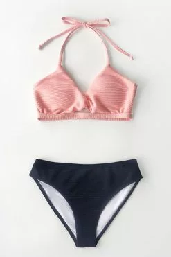 Cupshe Textured Pink and Navy Halter Bikini 6 Cupshe Textured Pink and Navy Halter Bikini -Deals Cupshe Store 3 b3a70523 a8d7 4d7c b732 1a19dce8f037