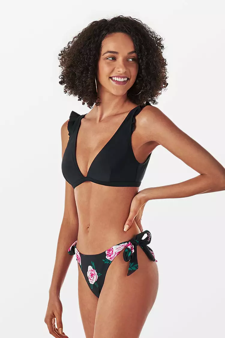 Cupshe Melody Floral Side Ties Ruffle Bikini 3 Cupshe Melody Floral Side Ties Ruffle Bikini - Image 3