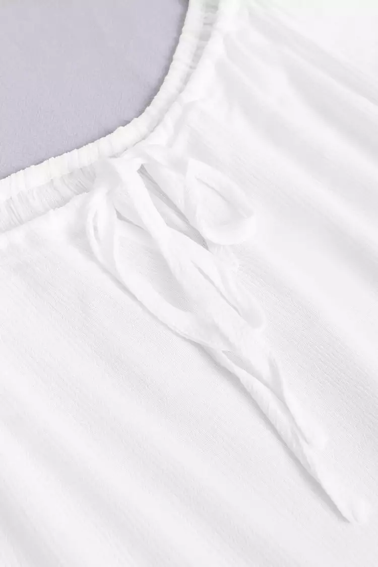 Cupshe Paloma White Off Shoulder Drawstring Dress 7 Cupshe Paloma White Off Shoulder Drawstring Dress - Image 7