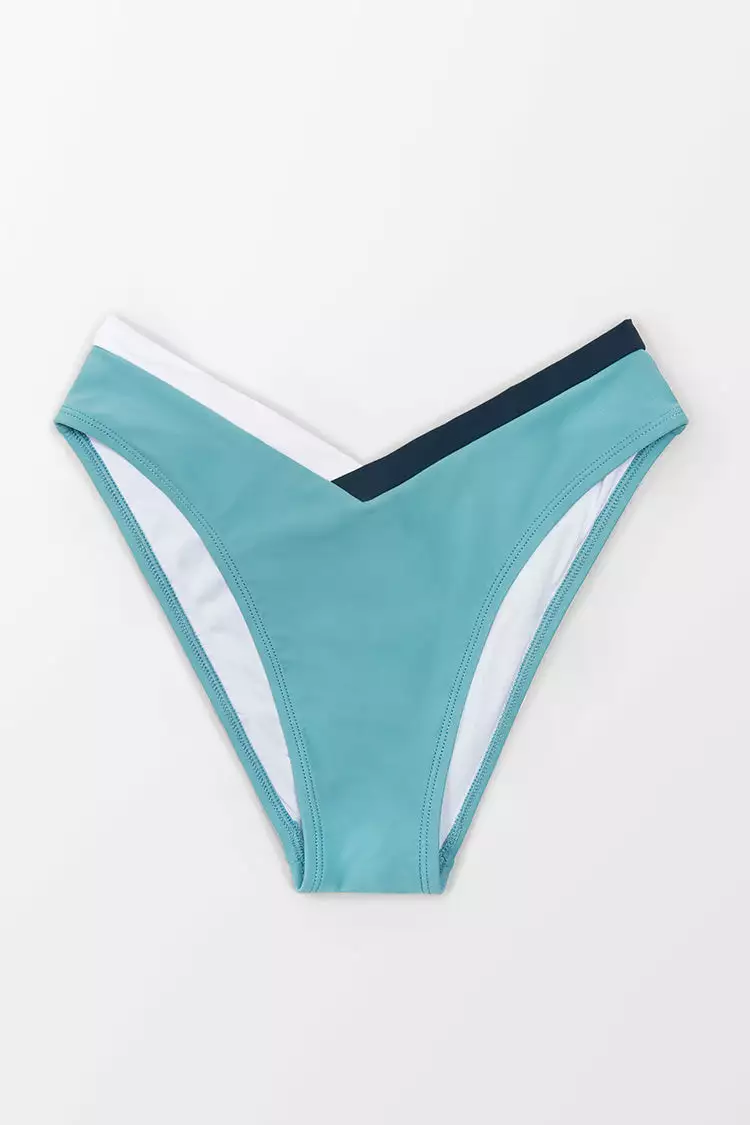 Cupshe Gracie Contrast Color Mid Waisted Bikini Bottom 3 Cupshe Gracie Contrast Color Mid Waisted Bikini Bottom - Image 3