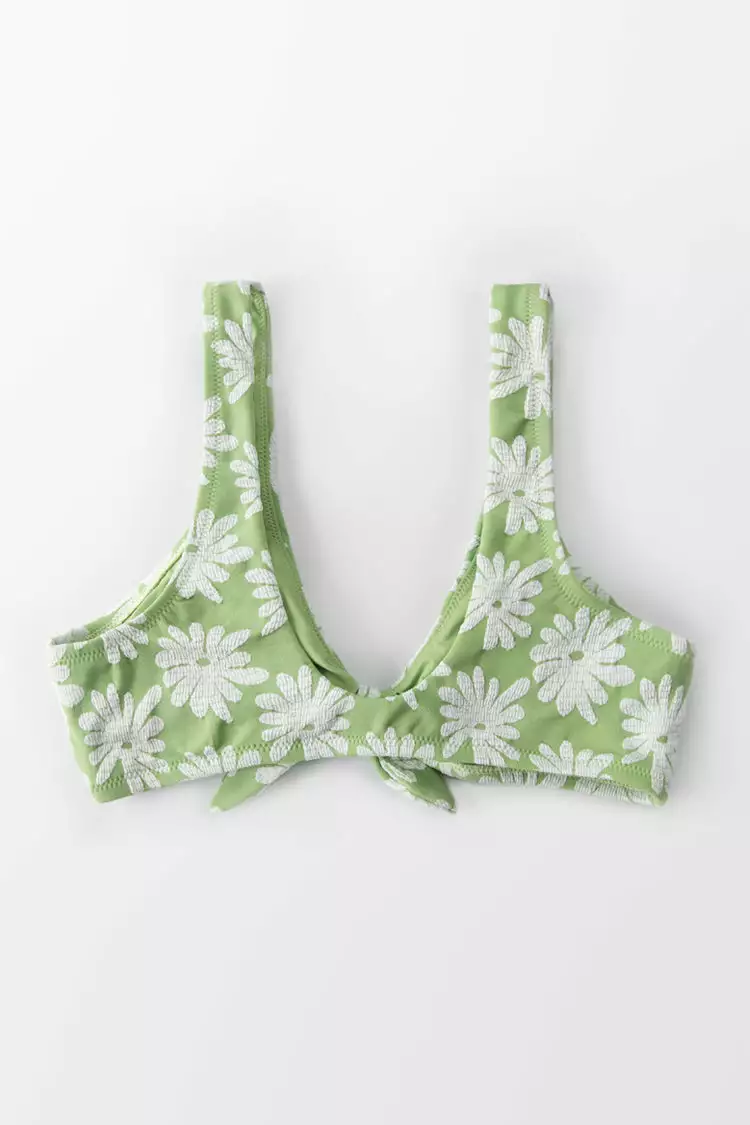 Cupshe Light Green Floral Knotted Tank Bikini Top 5 Cupshe Light Green Floral Knotted Tank Bikini Top - Image 5