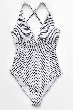 CUPSHE Black And White Stripe V-neck One Piece Swimsuit 6 CUPSHE Black And White Stripe V-neck One Piece Swimsuit -Deals Cupshe Store 3 d5f75450 80b7 4ea4 ab4e 9ec332b875b4