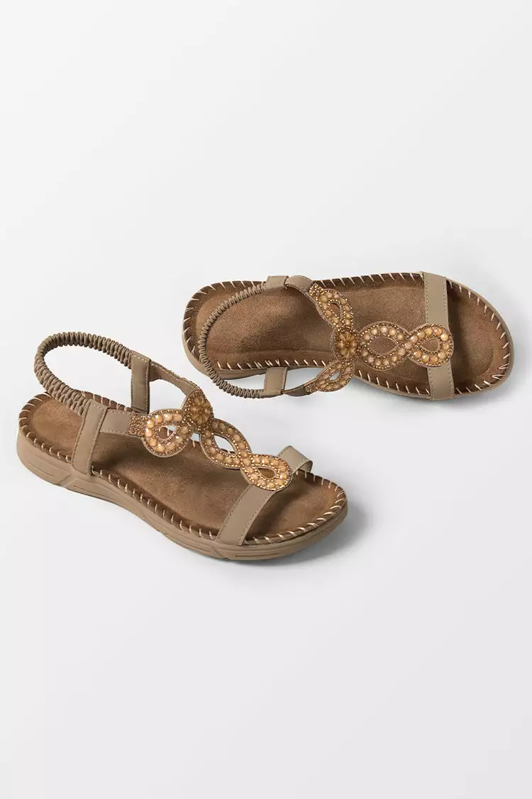 Cupshe Baja Open Toe Rhinestone Flat Sandals 3 Cupshe Baja Open Toe Rhinestone Flat Sandals - Image 3