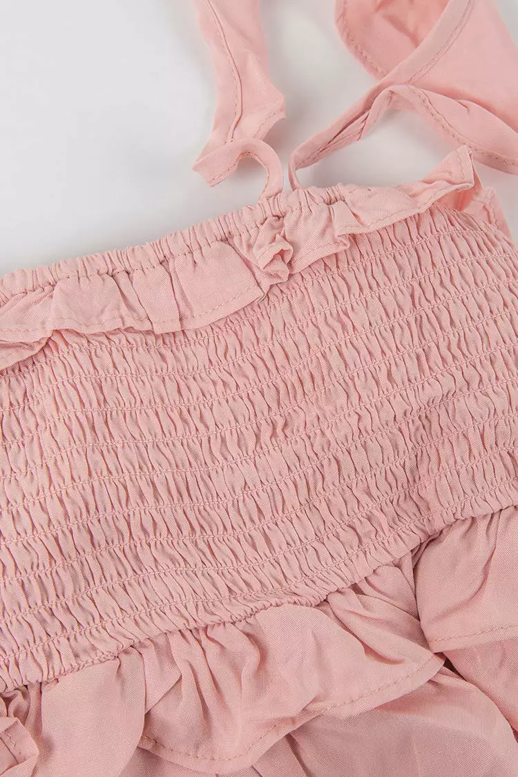 Cupshe Noelle Short Tie Frill Pink A-Shape Dress 3 Cupshe Noelle Short Tie Frill Pink A-Shape Dress - Image 3