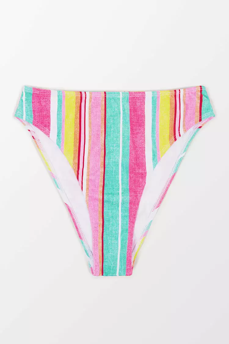 Cupshe Soleil Stripe Cheeky High Leg High Waist Bikini Bottom 3 Cupshe Soleil Stripe Cheeky High Leg High Waist Bikini Bottom - Image 3