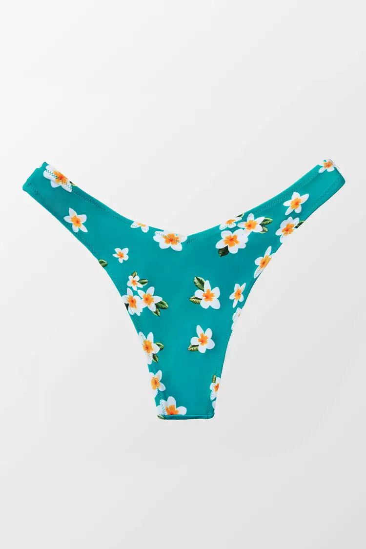 Cupshe Miracle Aqua Floral Low Waisted Bikini Bottom 4 Cupshe Miracle Aqua Floral Low Waisted Bikini Bottom - Image 4