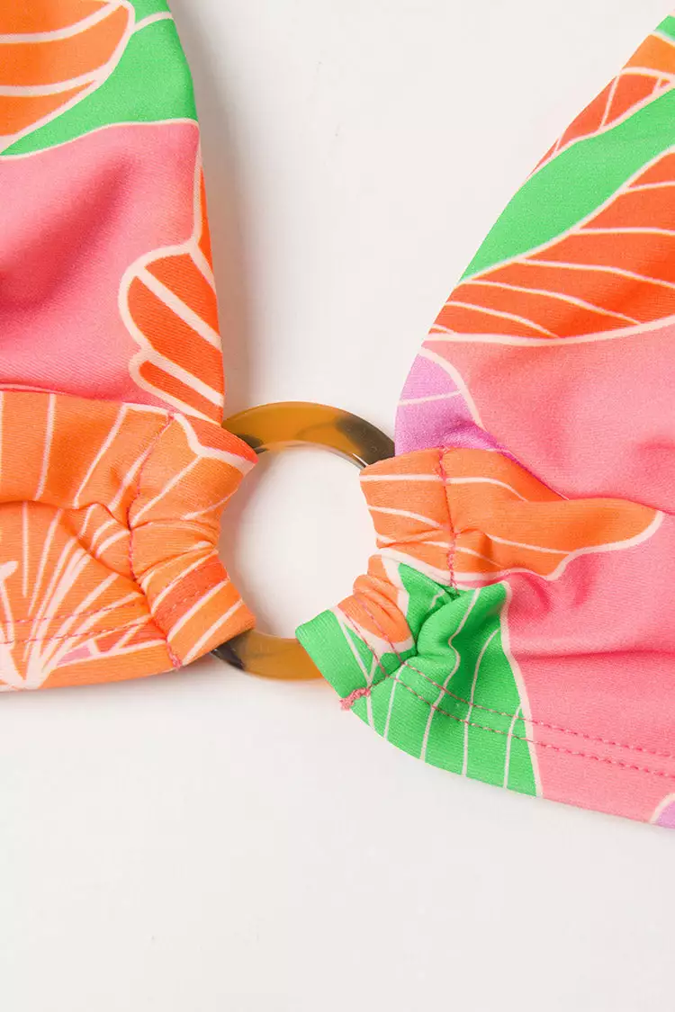 Cupshe Floral Impressions Halter and High Waist Plus Size Bikini Set 3 Cupshe Floral Impressions Halter and High Waist Plus Size Bikini Set - Image 3