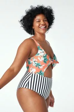 Cupshe Floral and Striped Cutout Knotted Plus Size One Piece Swimsuit 5 Cupshe Floral and Striped Cutout Knotted Plus Size One Piece Swimsuit -Deals Cupshe Store 3 df998d7a 9843 4b48 ae41 3e1d52443225