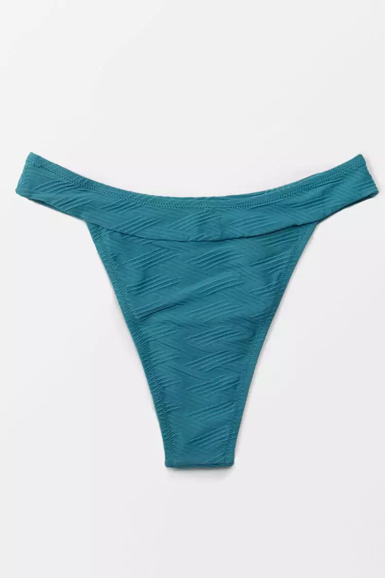 Cupshe Lexi Blue Mid Waisted High Cut Bikini Bottom 4 Cupshe Lexi Blue Mid Waisted High Cut Bikini Bottom - Image 4