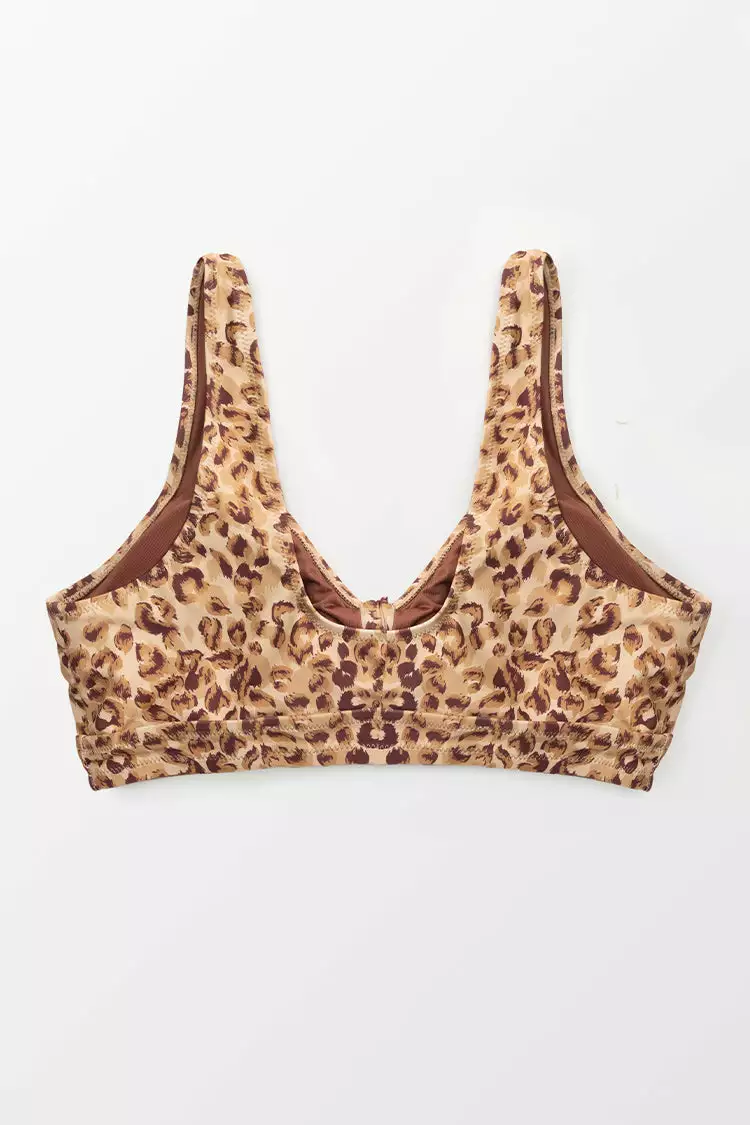 Cupshe Josie Leopard Bowknot Plus Size Bikini Top 4 Cupshe Josie Leopard Bowknot Plus Size Bikini Top - Image 4