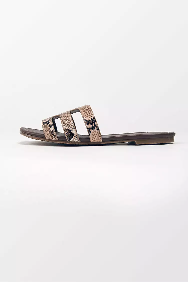 Cupshe Forbidden Fruit Snakeskin Cutout Slide Sandals 3 Cupshe Forbidden Fruit Snakeskin Cutout Slide Sandals - Image 3