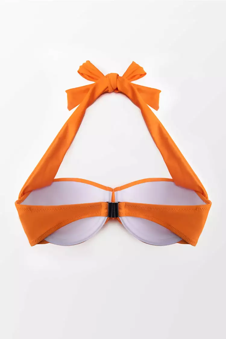 Cupshe Orange Halter Wide Straps Bikini Top 4 Cupshe Orange Halter Wide Straps Bikini Top - Image 4