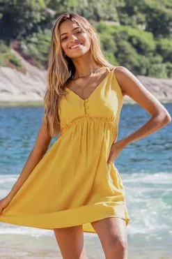 Cupshe Bright Yellow Lace Up Mini Dress -Deals Cupshe Store 3 f40961c4 e698 4372 92ea 0bb03cc5a91c