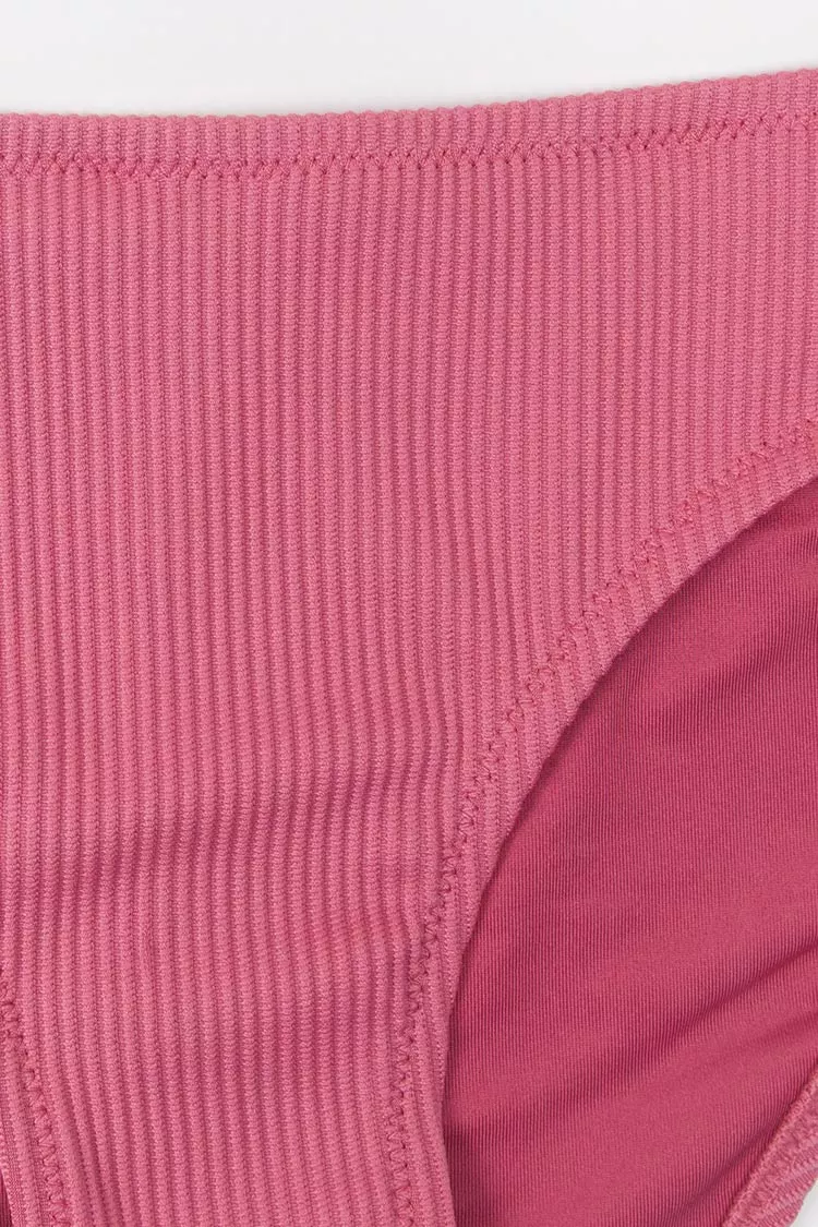 Cupshe Sydnee Rib V-neck Low Waisted Bikini 5 Cupshe Sydnee Rib V-neck Low Waisted Bikini - Image 5