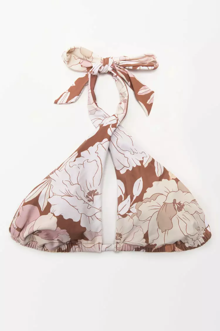 Cupshe Kari Floral Criss Cross Halter Back Tie Bikini Top 3 Cupshe Kari Floral Criss Cross Halter Back Tie Bikini Top - Image 3