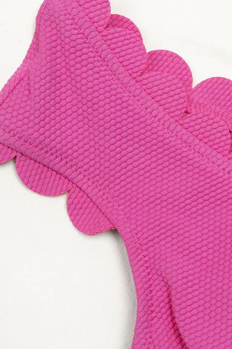 Cupshe Dejah Pink V-neck Scalloped One Piece Swimsuit 5 Cupshe Dejah Pink V-neck Scalloped One Piece Swimsuit - Image 5