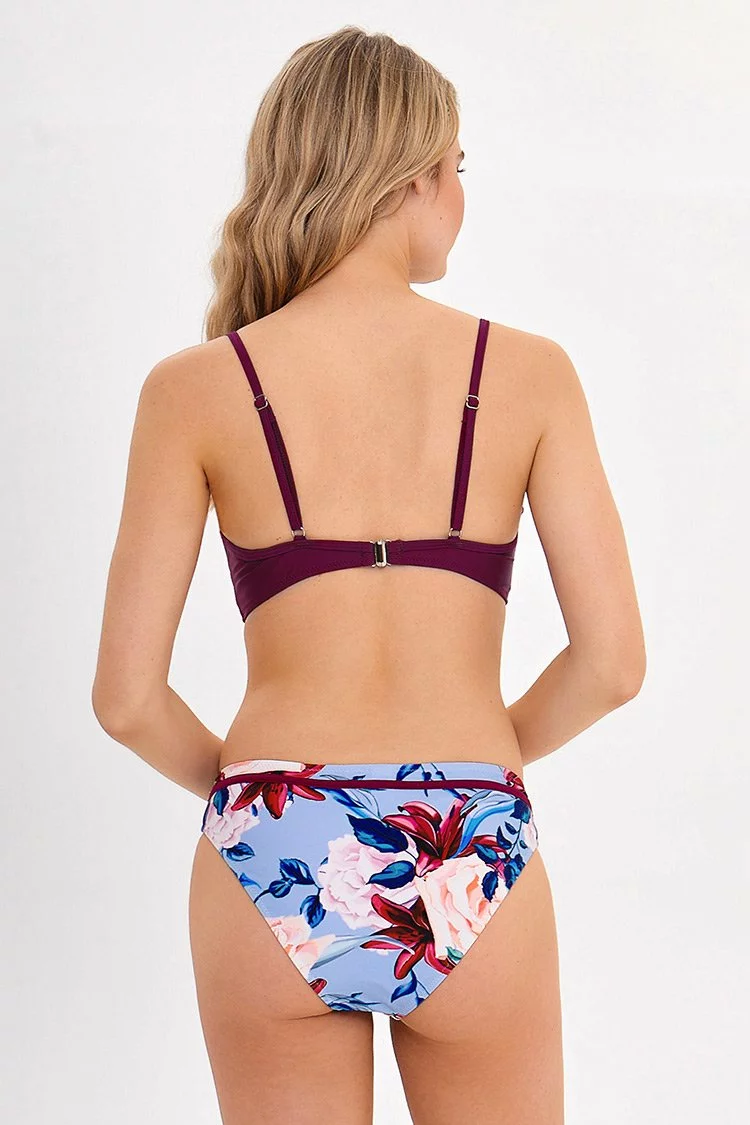Cupshe Plum And Floral Wrap Bikini 4 Cupshe Plum And Floral Wrap Bikini - Image 4