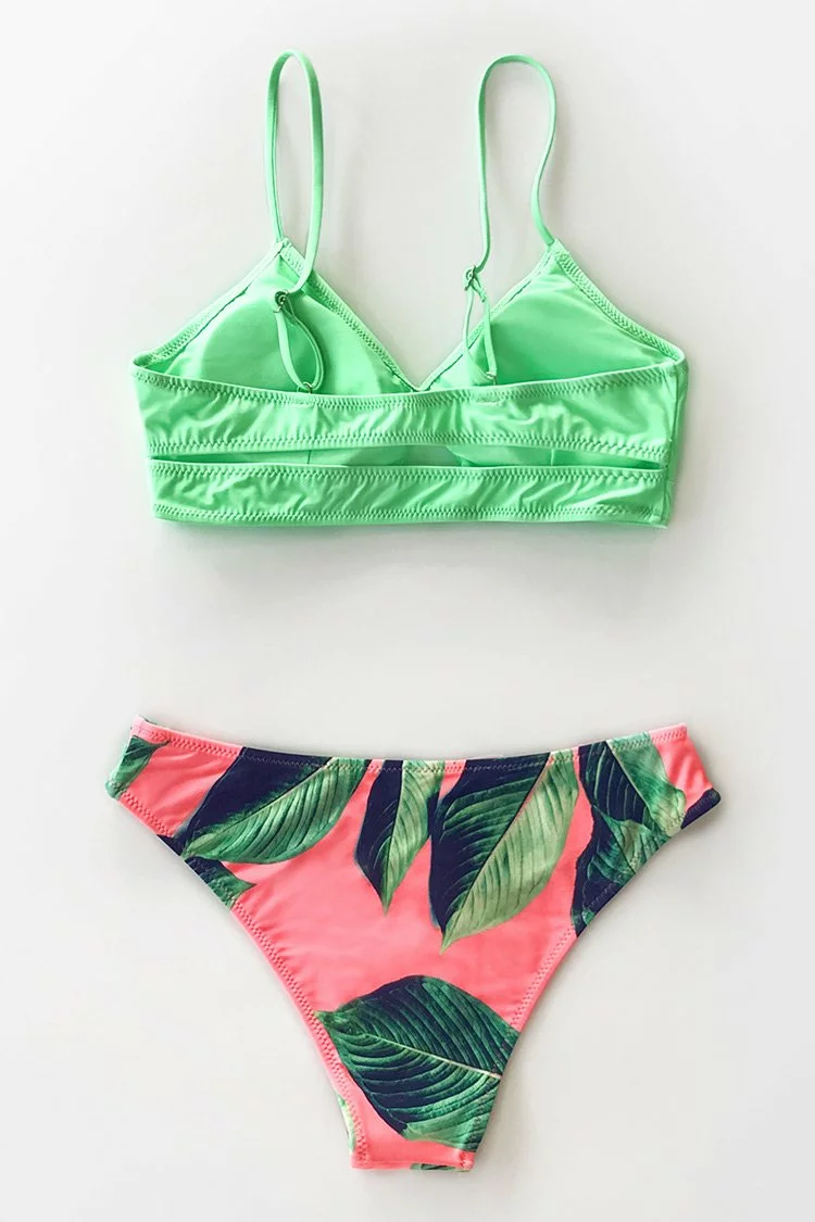 Cupshe Neon Palm Print Bikini 4 Cupshe Neon Palm Print Bikini - Image 4