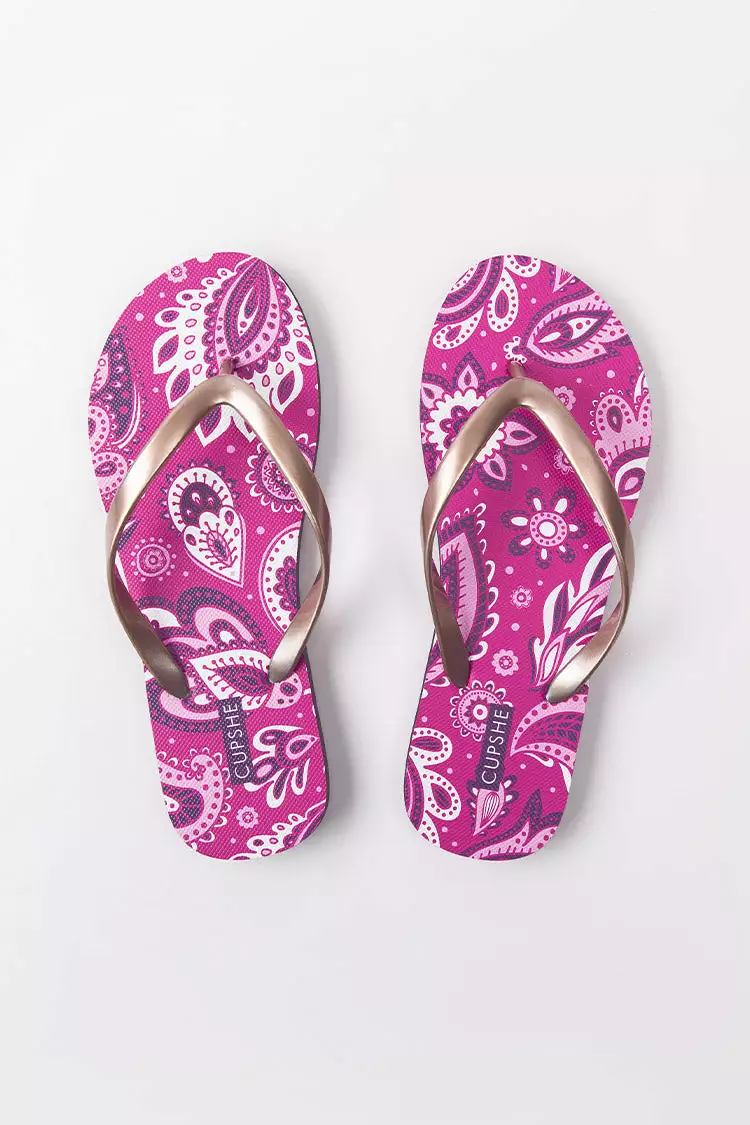 Cupshe Flare Paisley Flip Flops 4 Cupshe Flare Paisley Flip Flops - Image 4