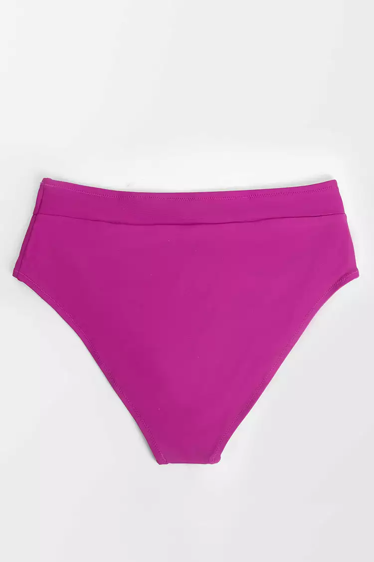 Cupshe Amira Fuchsia High Waisted Plus Size Bikini Bottom 4 Cupshe Amira Fuchsia High Waisted Plus Size Bikini Bottom - Image 4