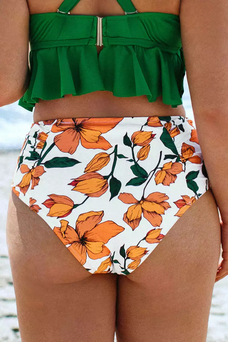 Cupshe Zoe Floral High Waisted Plus Size Bikini Bottom 2 Cupshe Zoe Floral High Waisted Plus Size Bikini Bottom - Image 2