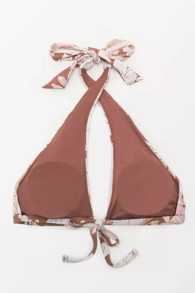 Cupshe Kari Floral Criss Cross Halter Back Tie Bikini Top 4 Cupshe Kari Floral Criss Cross Halter Back Tie Bikini Top - Image 4