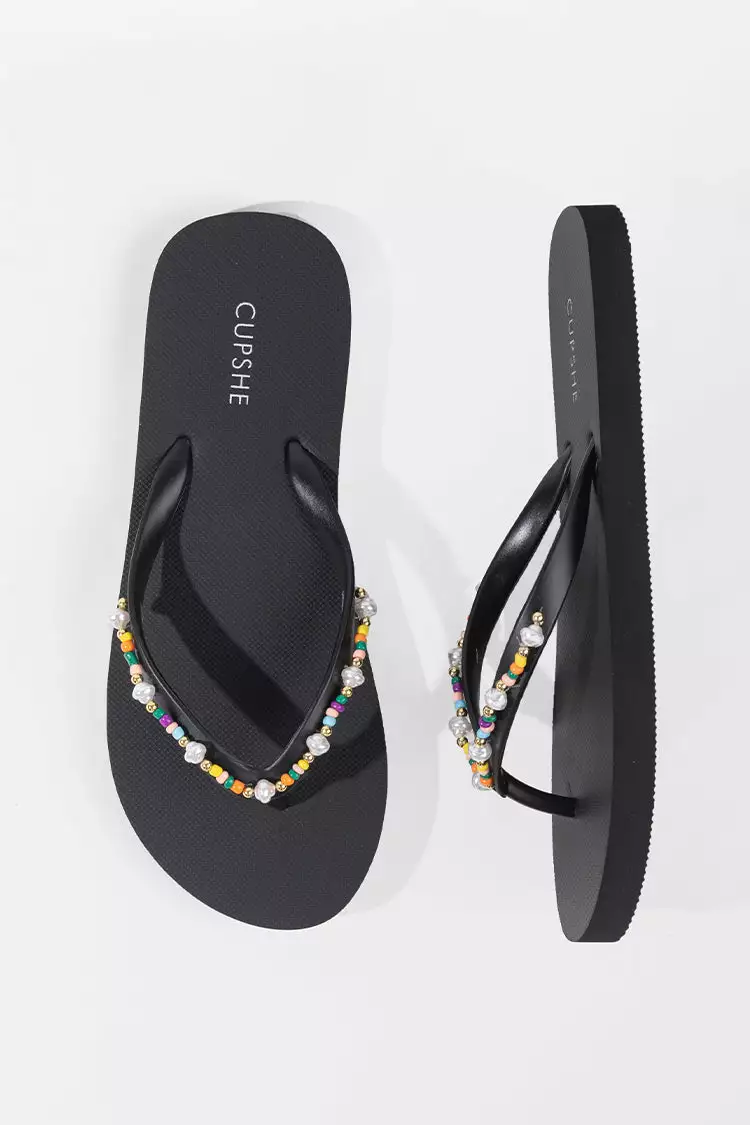 Cupshe Madeira Beach Solid Flip Flops 4 Cupshe Madeira Beach Solid Flip Flops - Image 4