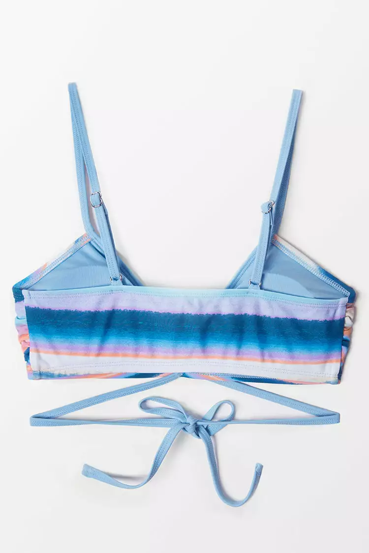 Cupshe Waterfront Stripe Wrap Front Bralette Bikini Top 4 Cupshe Waterfront Stripe Wrap Front Bralette Bikini Top - Image 4