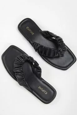 Cupshe Black Orchid Ruched Thong Sandals 7 Cupshe Black Orchid Ruched Thong Sandals -Deals Cupshe Store 4 31434178 c8a6 41f5 8231 b822fb653a1a