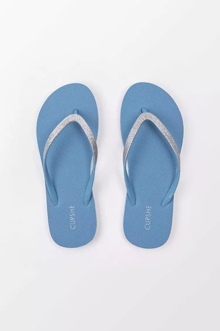 Cupshe Azure Blue Flip Flops 5 Cupshe Azure Blue Flip Flops - Image 5