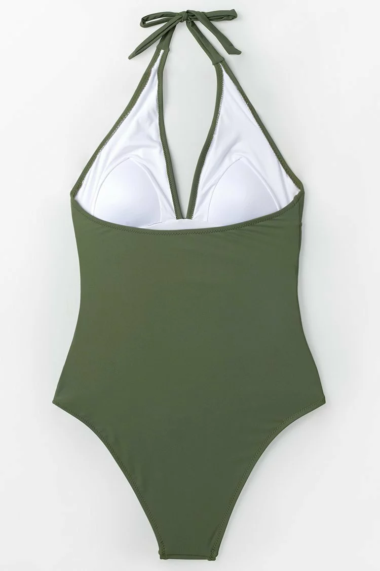 Cupshe Mossy Green Ruched One Piece Swimsuit 4 Cupshe Mossy Green Ruched One Piece Swimsuit - Image 4