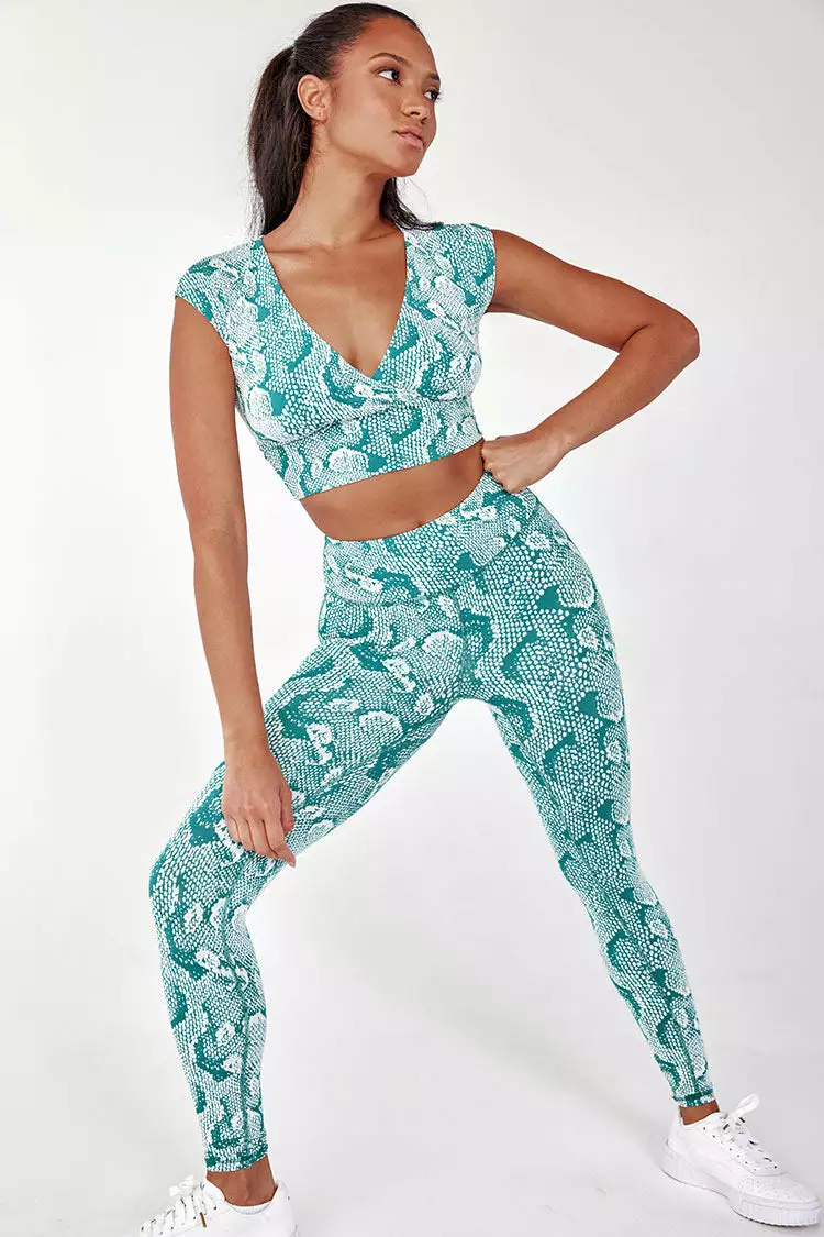 Cupshe Pandora Snake V-neck Crop High Waisted Matching Set 4 Cupshe Pandora Snake V-neck Crop High Waisted Matching Set - Image 4