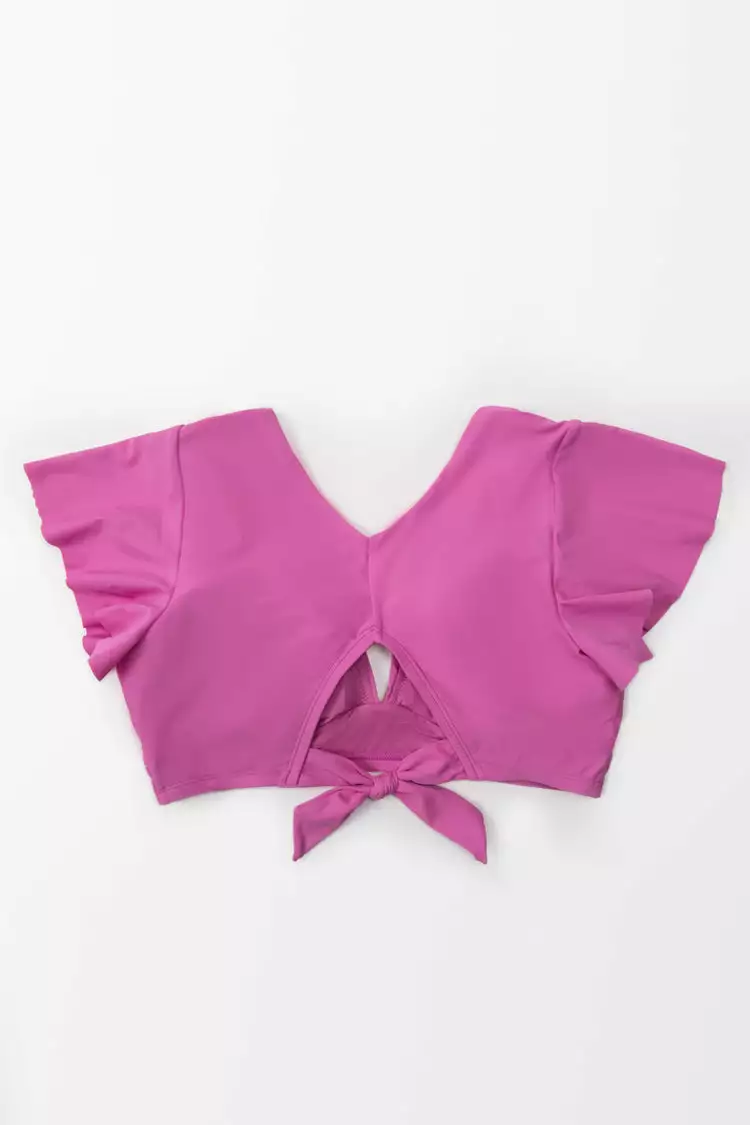 Cupshe Tinley Ruffle Sleeve Plus Size Bikini Top 4 Cupshe Tinley Ruffle Sleeve Plus Size Bikini Top - Image 4