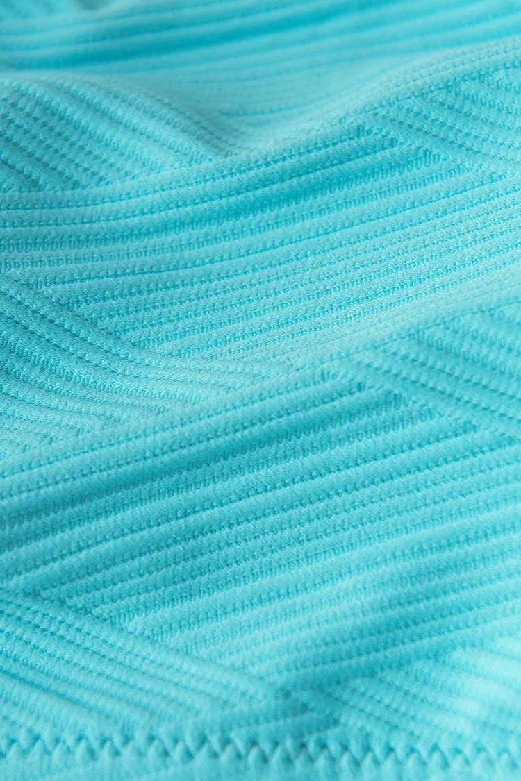 Cupshe Blue Bandeau Low-Rised Solid Bikini 4 Cupshe Blue Bandeau Low-Rised Solid Bikini - Image 4