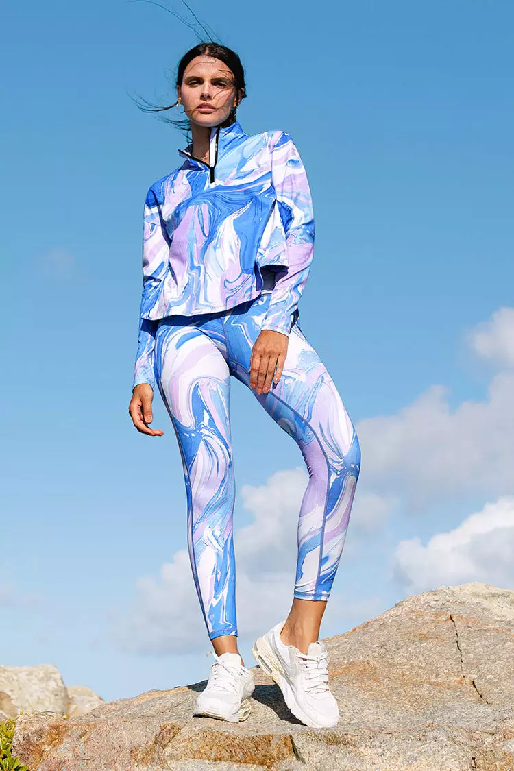 Cupshe Spring Fling Marble Elastic High Waisted Leggings 4 Cupshe Spring Fling Marble Elastic High Waisted Leggings - Image 4