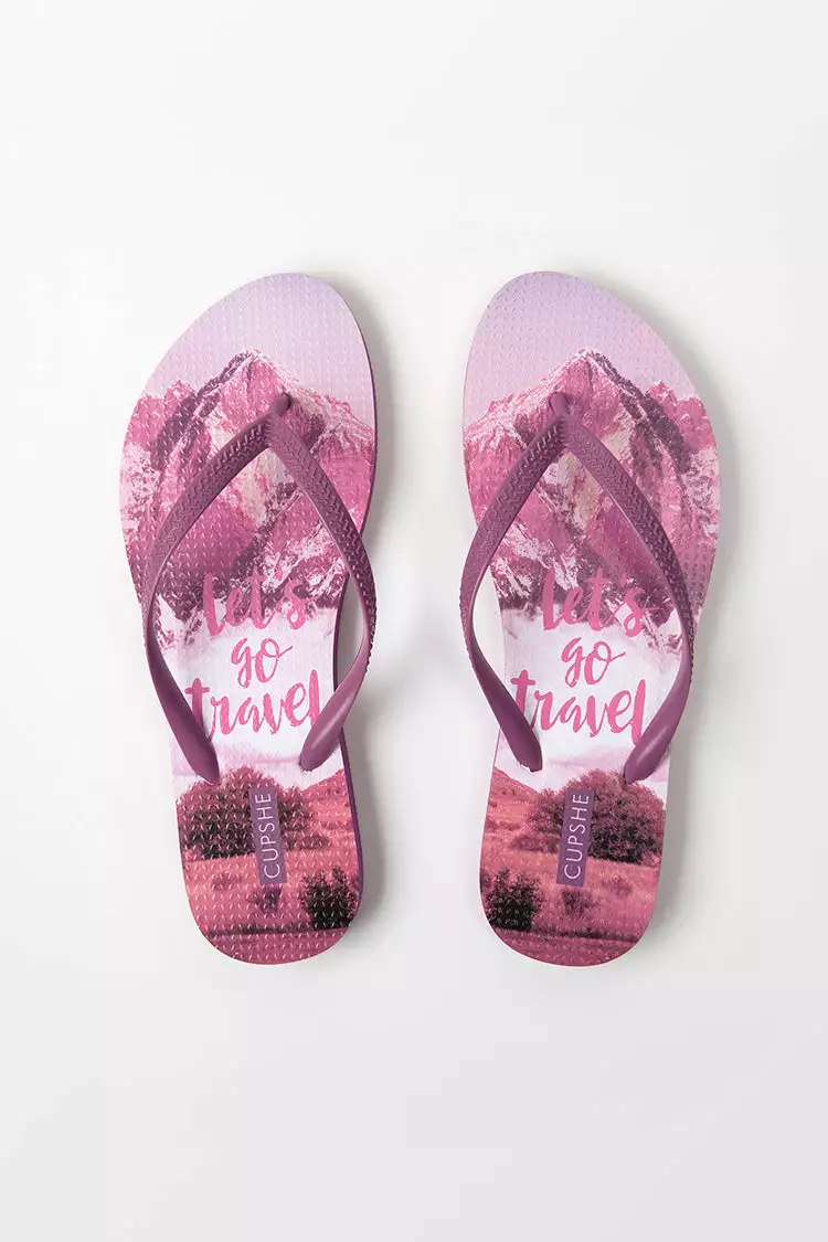 Cupshe Montana Landscape Print Flip Flops 5 Cupshe Montana Landscape Print Flip Flops - Image 5