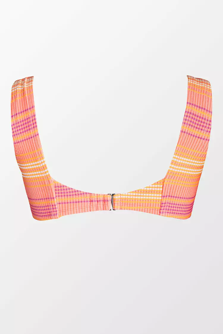 Cupshe Mercury Stripe Strappy Front Bralette Plus Size Bikini Top 4 Cupshe Mercury Stripe Strappy Front Bralette Plus Size Bikini Top - Image 4