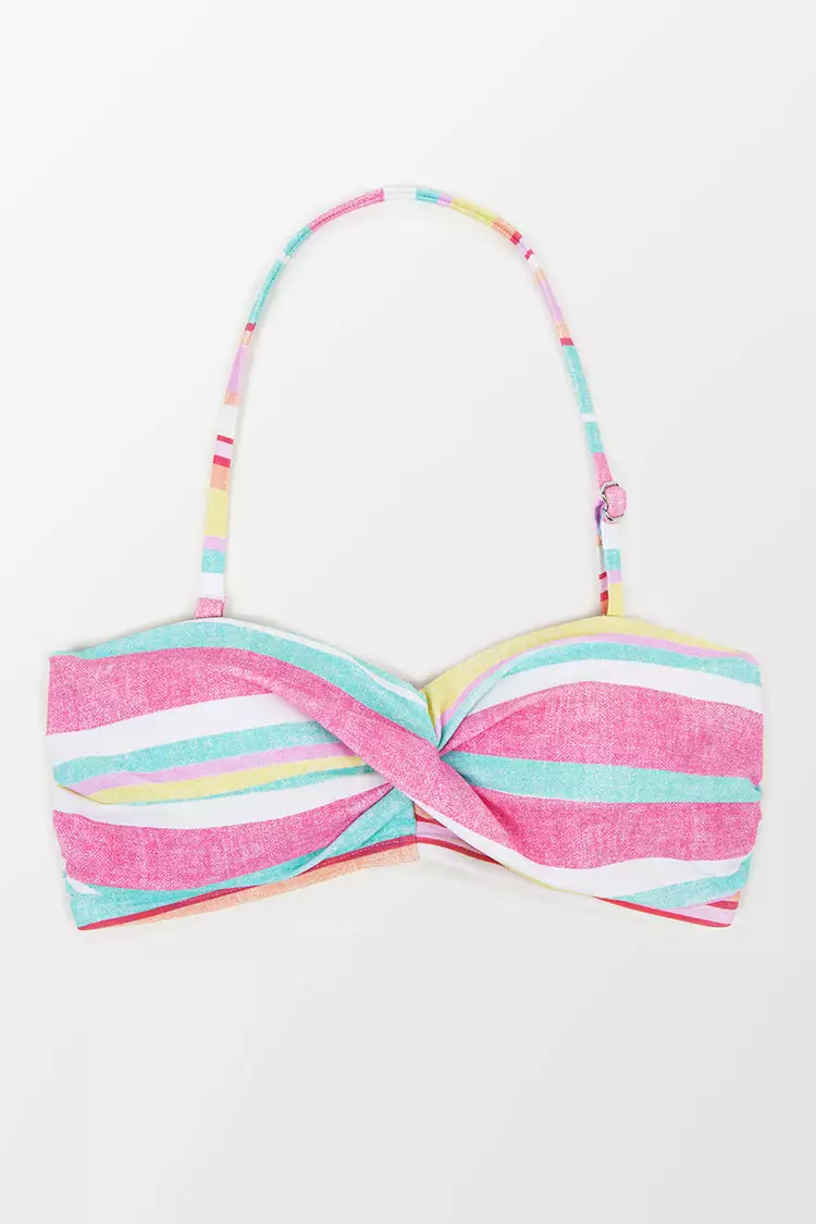 Cupshe Soleil Stripe Molded Twist Bandeau Bikini Top 4 Cupshe Soleil Stripe Molded Twist Bandeau Bikini Top - Image 4