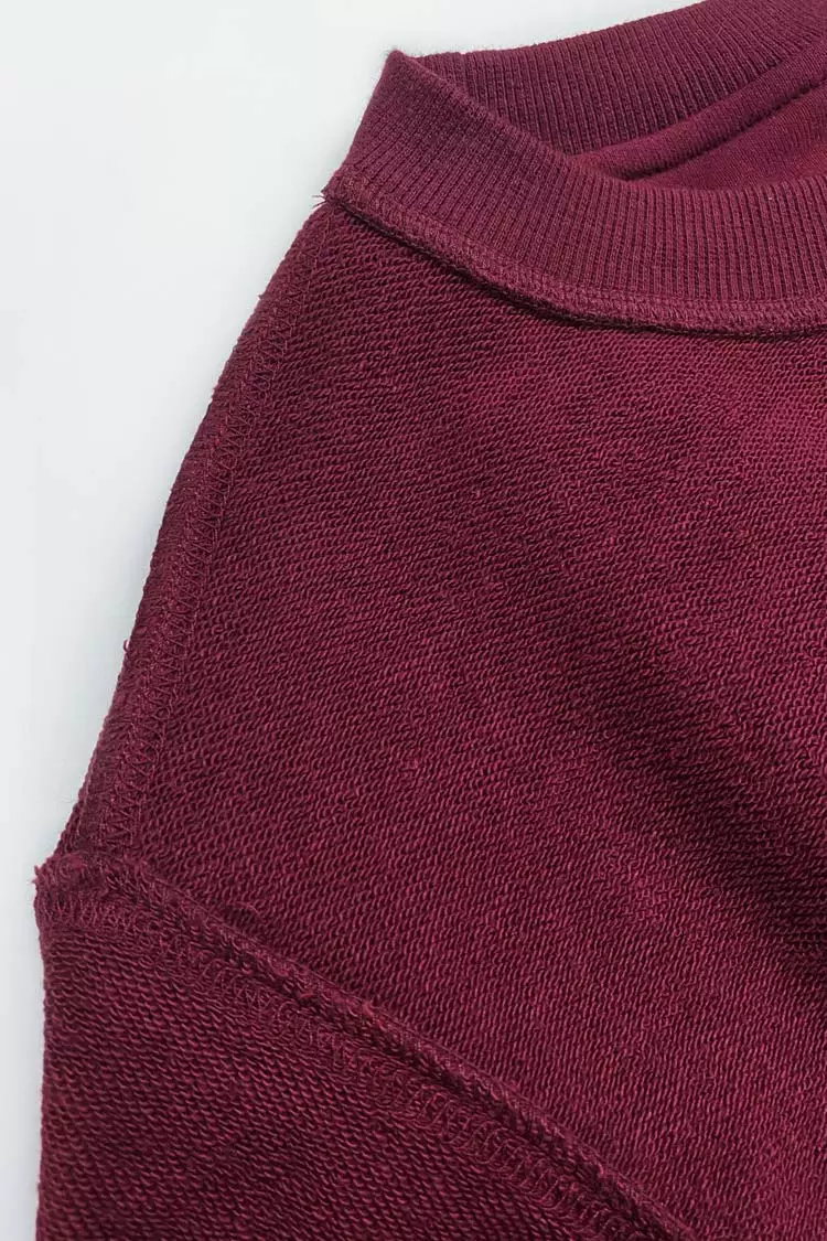 Cupshe Havana Burgundy Oversized Pullover Sweatshirt 4 Cupshe Havana Burgundy Oversized Pullover Sweatshirt - Image 4