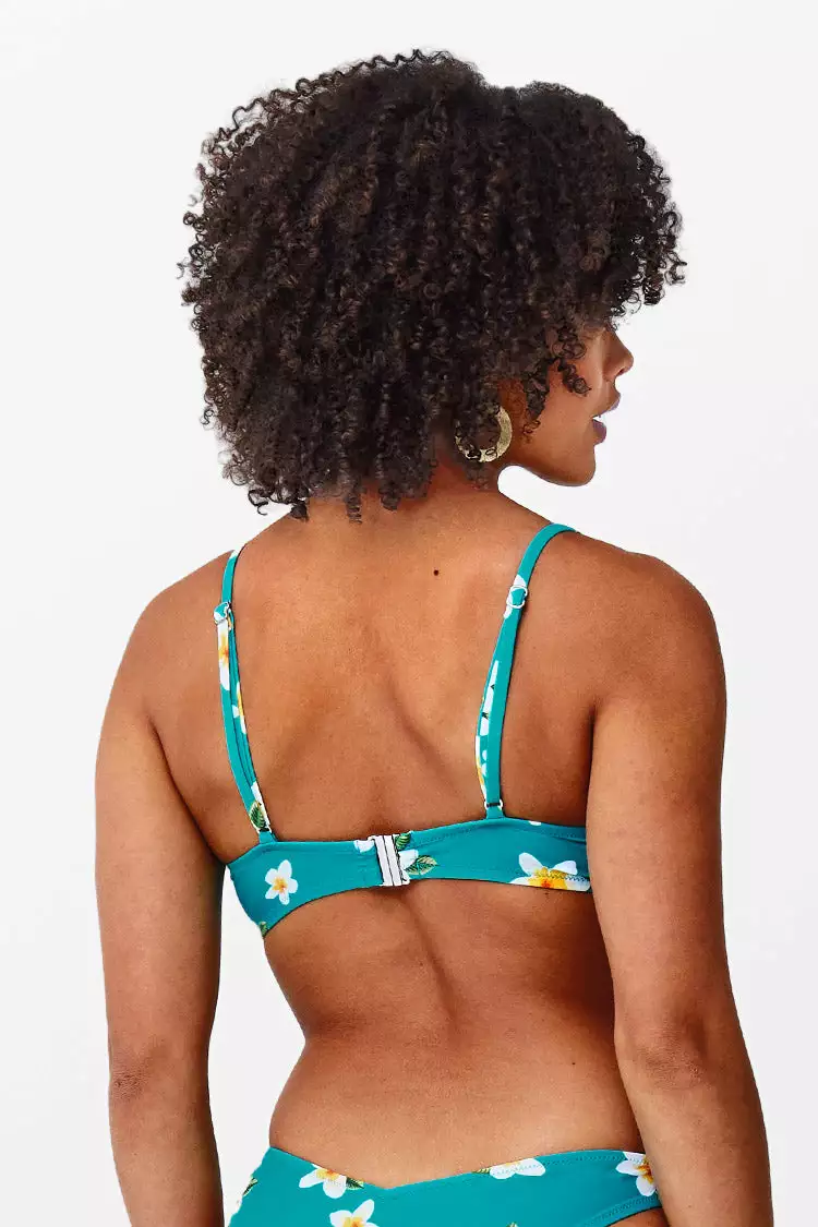 Cupshe Miracle Aqua Floral Smocked Bikini Top 2 Cupshe Miracle Aqua Floral Smocked Bikini Top - Image 2