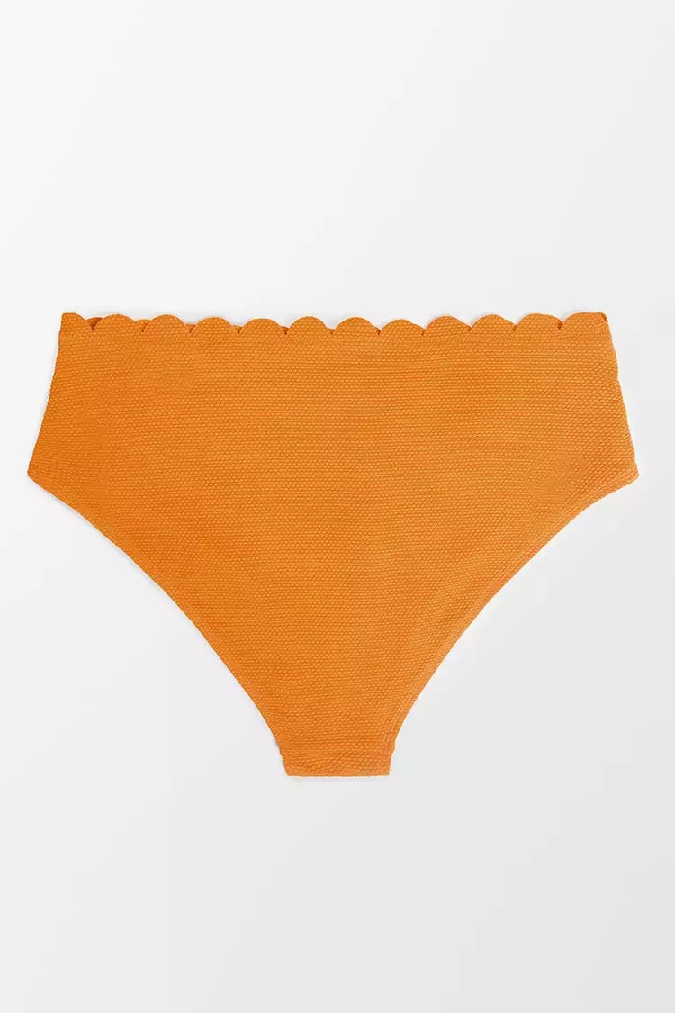 Cupshe Mayra Scalloped High Waisted Plus Size Bikini Bottom 4 Cupshe Mayra Scalloped High Waisted Plus Size Bikini Bottom - Image 4