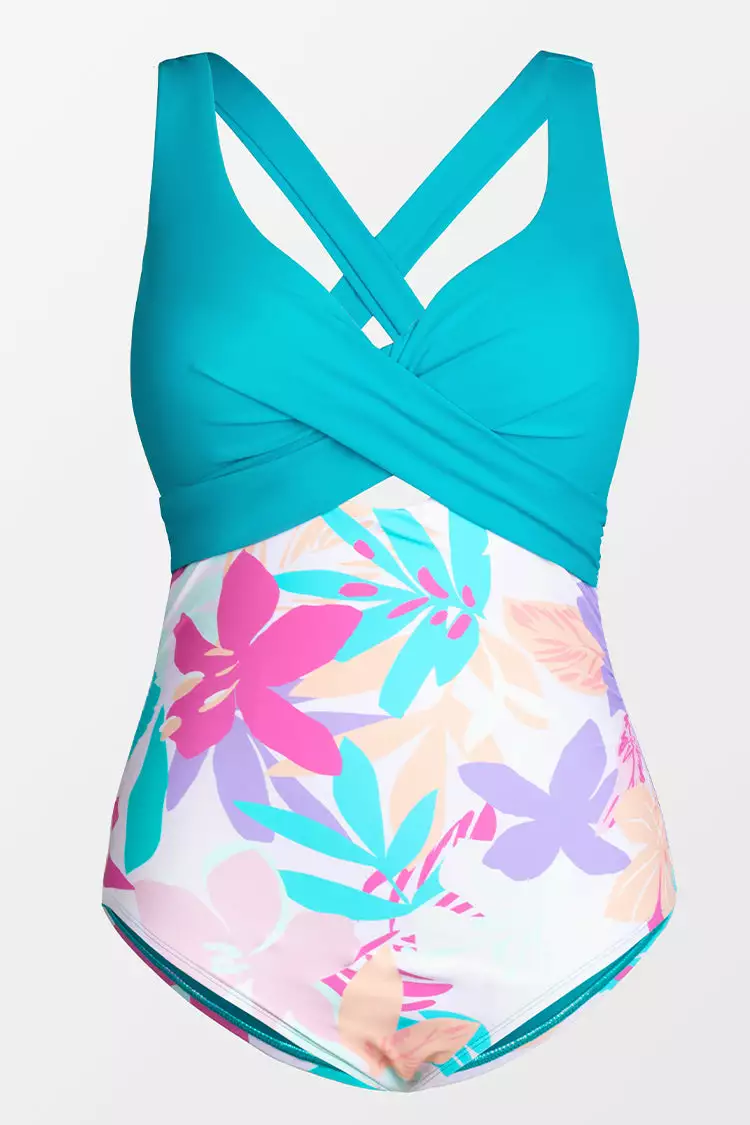 Cupshe Mult Spring Molded Twist Front Plus Size One Piece Swimsuit 4 Cupshe Mult Spring Molded Twist Front Plus Size One Piece Swimsuit - Image 4