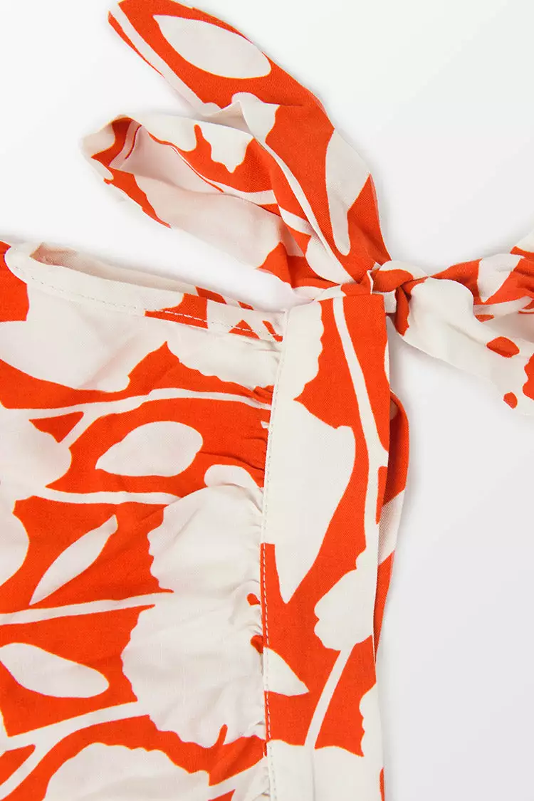 Cupshe Kayley V-neck Tie Fitted Waisted Bubble Sleeve A-Shape Dress 4 Cupshe Kayley V-neck Tie Fitted Waisted Bubble Sleeve A-Shape Dress - Image 4