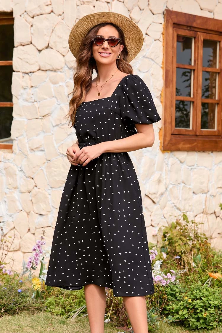 Cupshe Rachelle Square Neck Fitted Waisted A-Shape Dress 4 Cupshe Rachelle Square Neck Fitted Waisted A-Shape Dress - Image 4