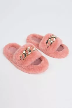 Cupshe Brownstone Orange Fluffy Chain Decor Slippers -Deals Cupshe Store 4 835301a7 2b36 4edb be17 b3e038c30f0e