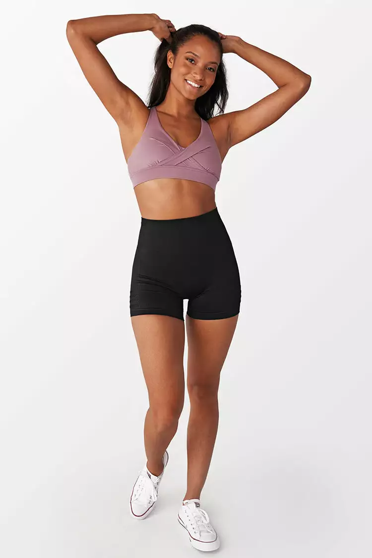 Cupshe Orchid Black Mid Waist Biker Shorts 4 Cupshe Orchid Black Mid Waist Biker Shorts - Image 4