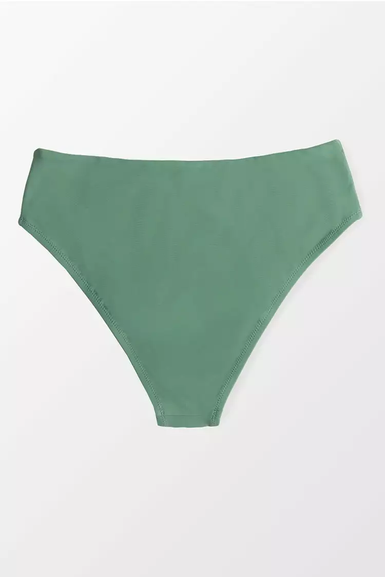 Cupshe Myra Green Mid Waisted Bikini Bottom 4 Cupshe Myra Green Mid Waisted Bikini Bottom - Image 4