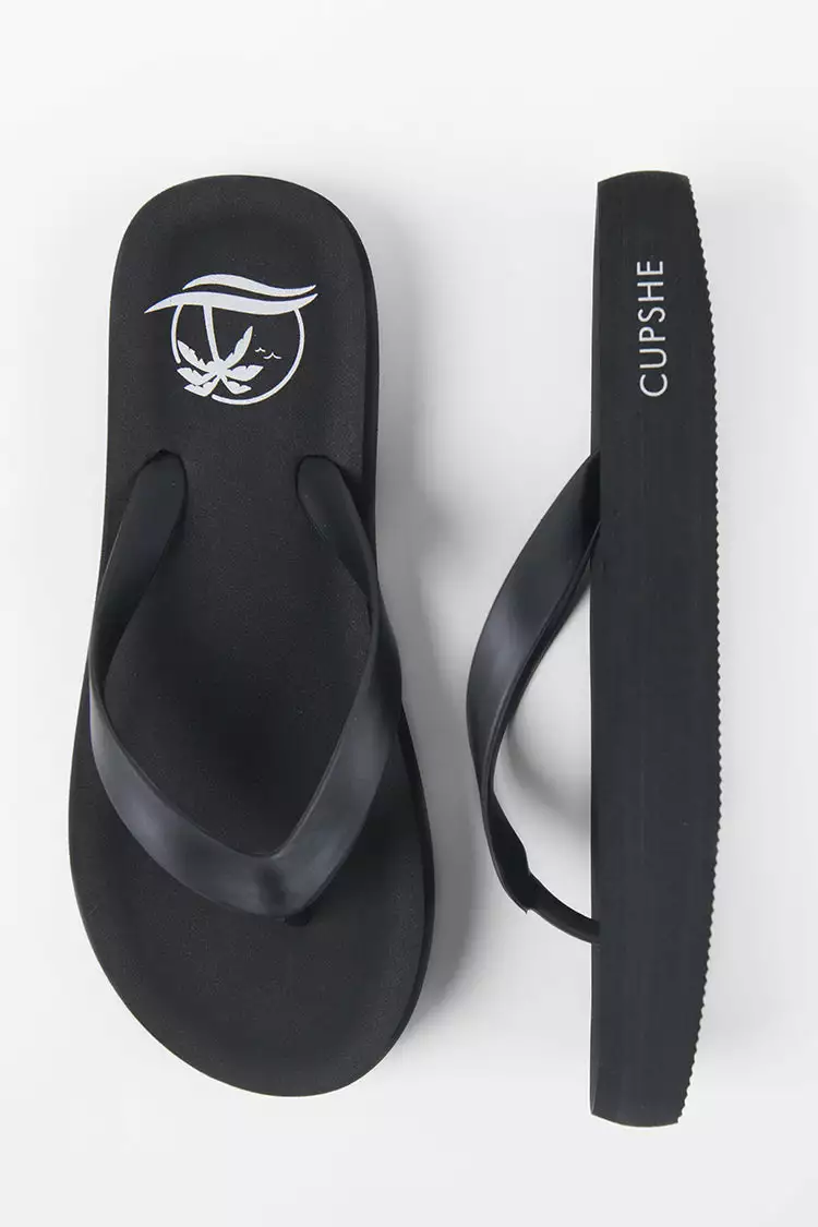 Cupshe Sand Bar Black Flip Flops 4 Cupshe Sand Bar Black Flip Flops - Image 4